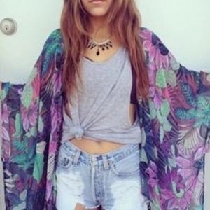 LF Mika & Gala Watercolor Floral Kimono